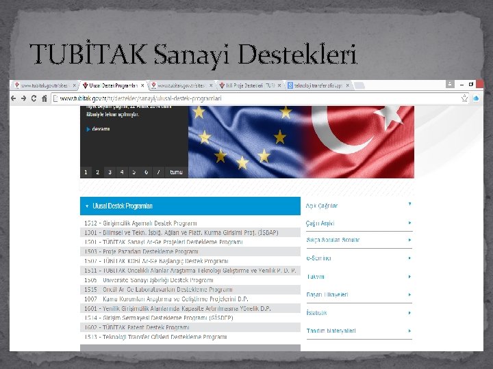 TUBİTAK Sanayi Destekleri 