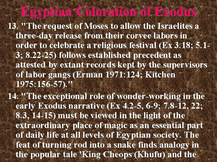 Egyptian Coloration of Exodus 13. "The request of Moses to allow the Israelites a Egyptian Coloration of Exodus 13. "The request of Moses to allow the Israelites a
