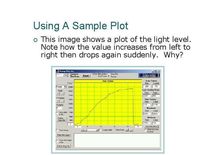 Using A Sample Plot ¡ This image shows a plot of the light level.