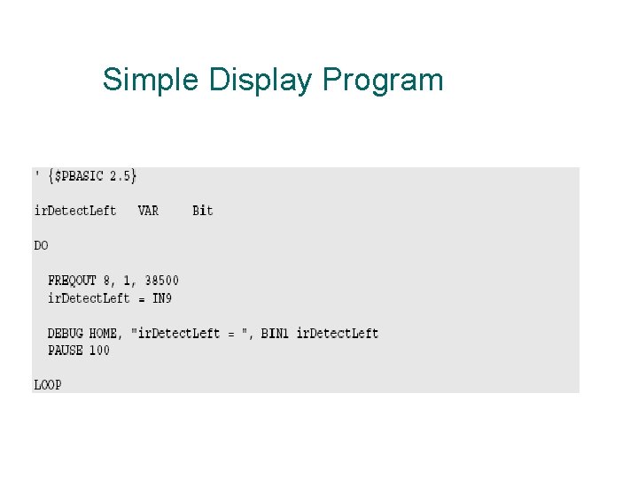 Simple Display Program 