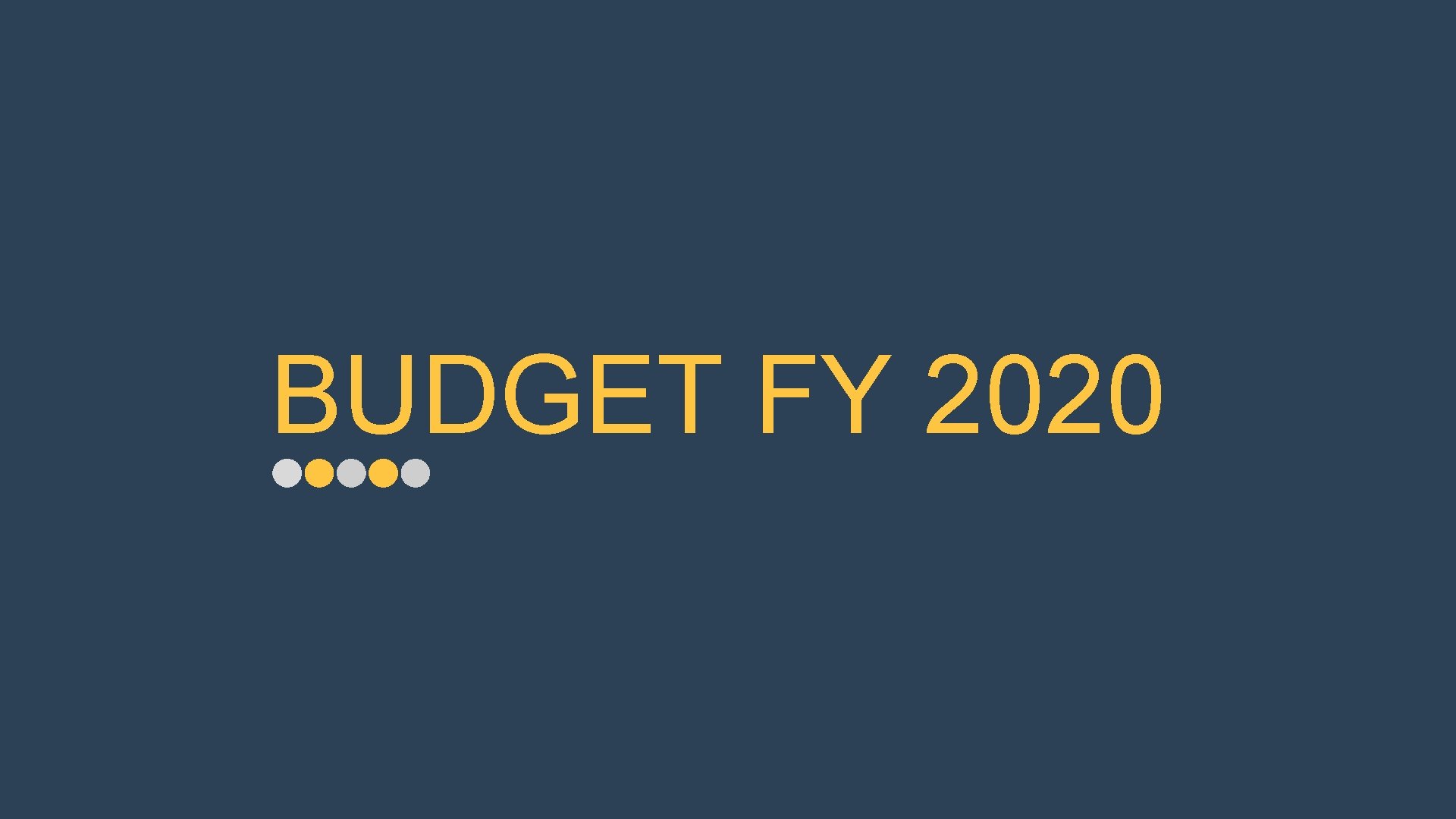 BUDGET FY 2020 