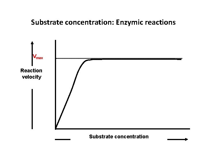 Substrate concentration: Enzymic reactions Vmax Reaction velocity Substrate concentration 