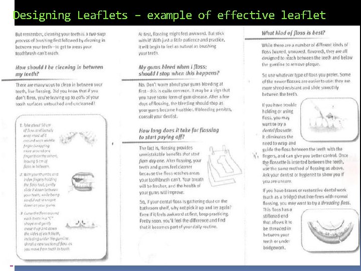 Designing Leaflets – example of effective leaflet 