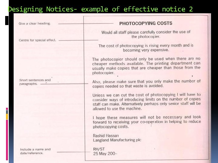 Designing Notices- example of effective notice 2 