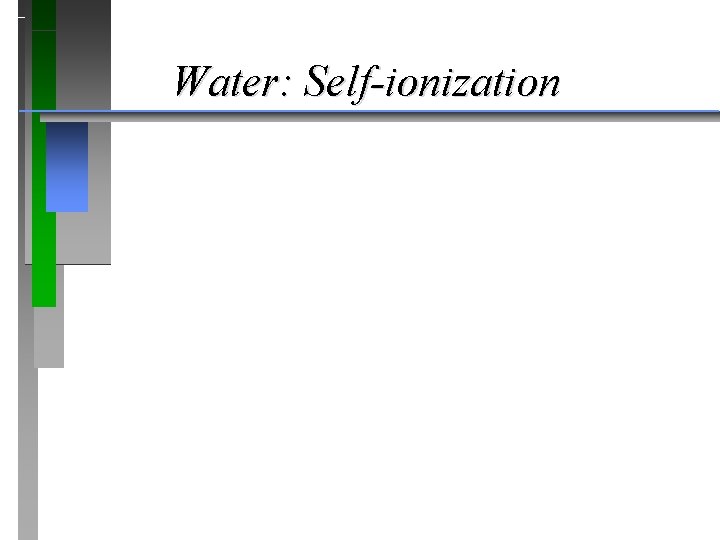Water: Self-ionization 