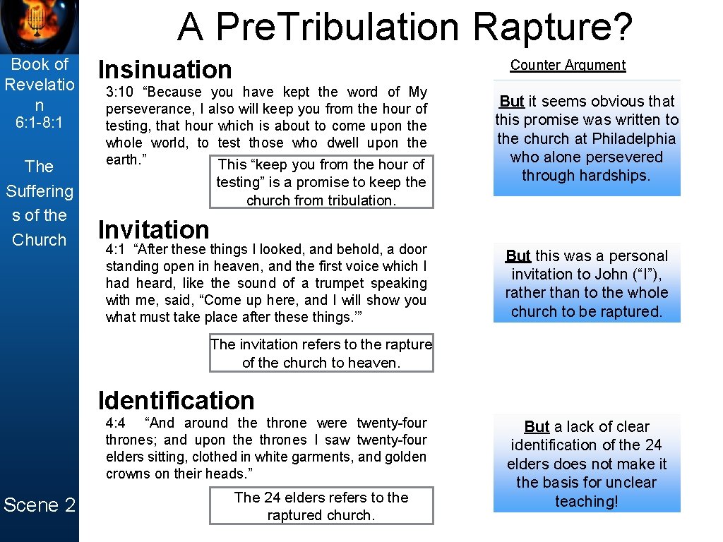 A Pre. Tribulation Rapture? Book of Revelatio n 6: 1 -8: 1 The Suffering