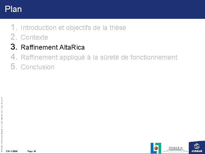 Plan © AIRBUS FRANCE S. All rights reserved. Confidential and proprietary document. 1. 2.