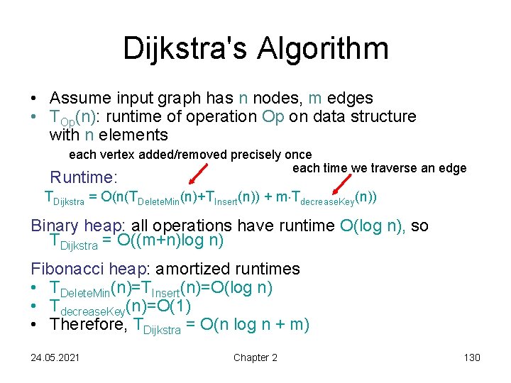 Dijkstra's Algorithm • Assume input graph has n nodes, m edges • TOp(n): runtime