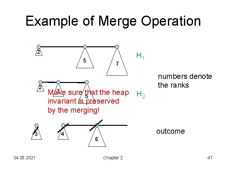 Example of Merge Operation 2 5 2 3 24. 05. 2021 7 3 sure