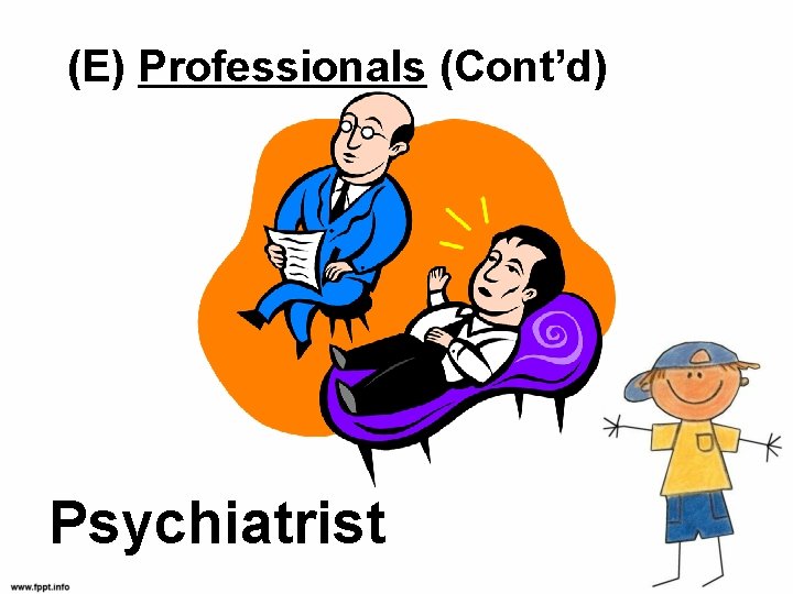 (E) Professionals (Cont’d) Psychiatrist 