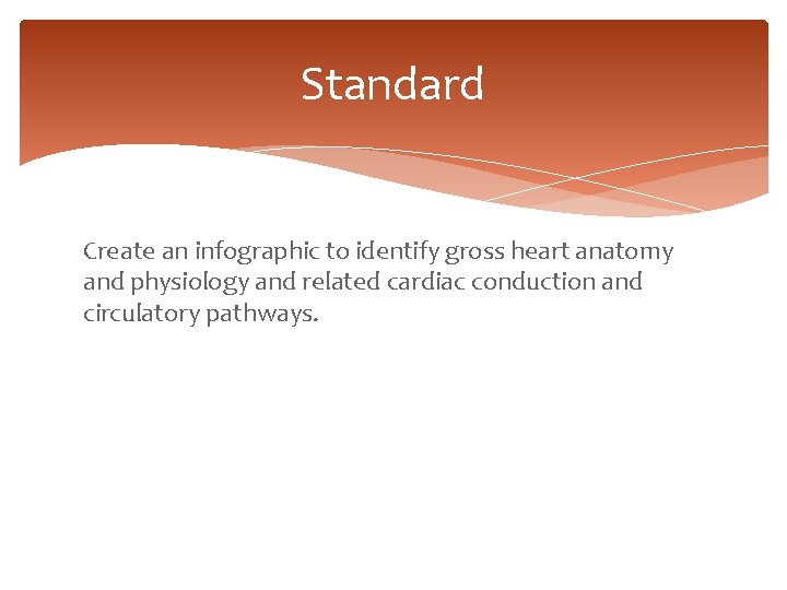 Standard Create an infographic to identify gross heart anatomy and physiology and related cardiac
