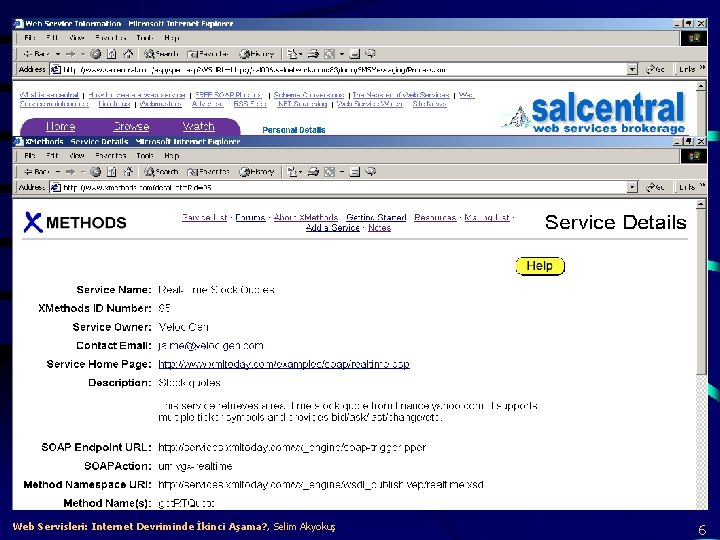 Web Servisleri: Internet Devriminde İkinci Aşama? , Selim Akyokuş 6 