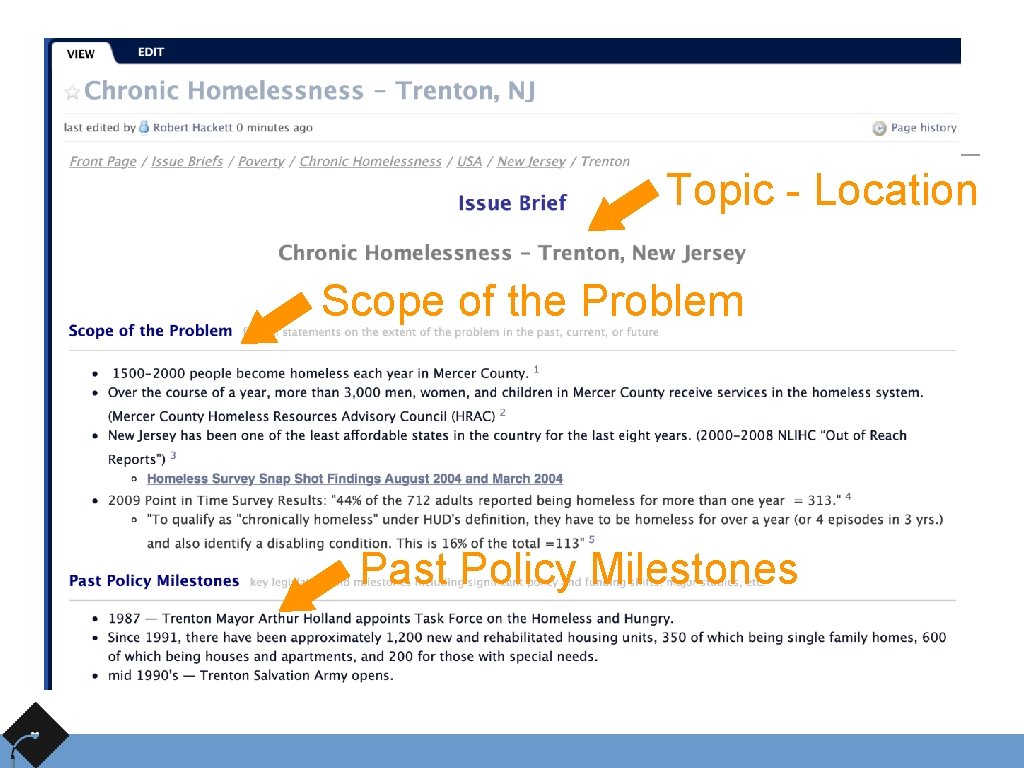 Topic - Location Scope of the Problem Past Policy Milestones 
