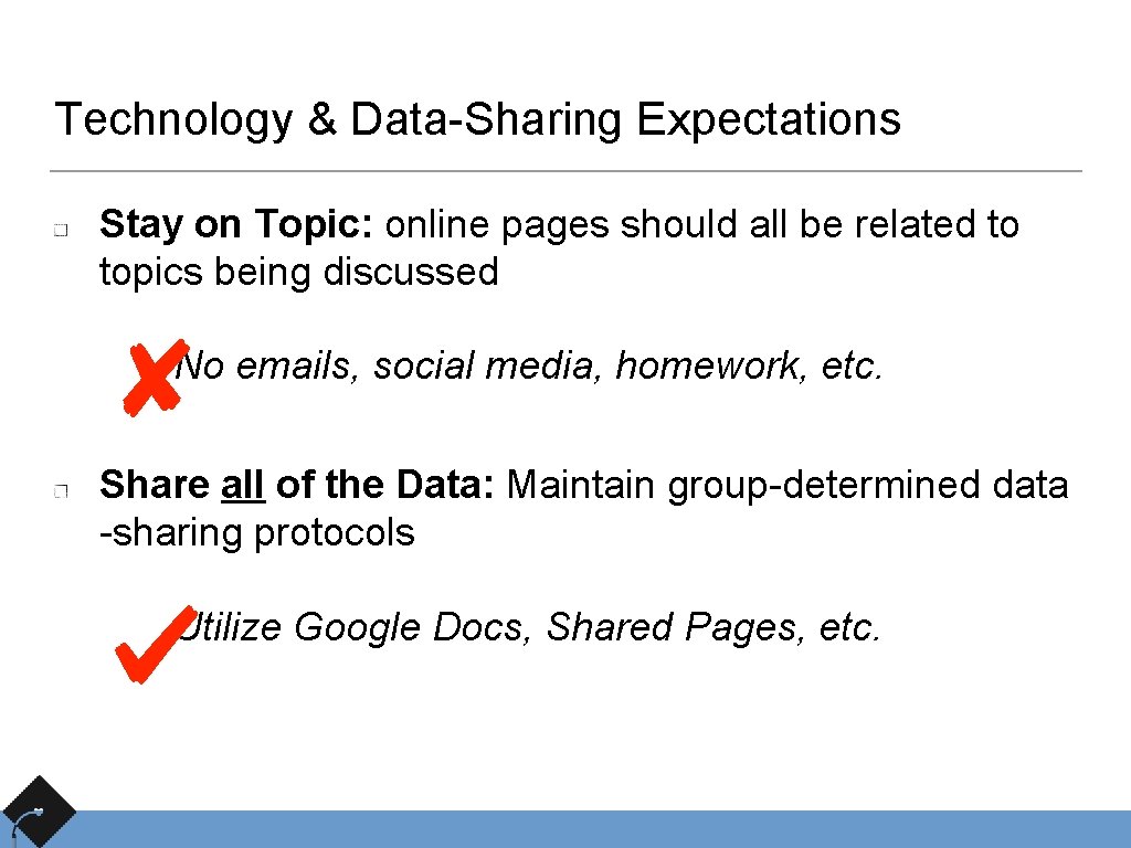 Technology & Data-Sharing Expectations Stay on Topic: online pages should all be related to
