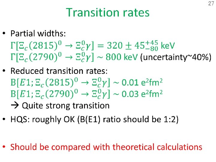 Transition rates • 27 