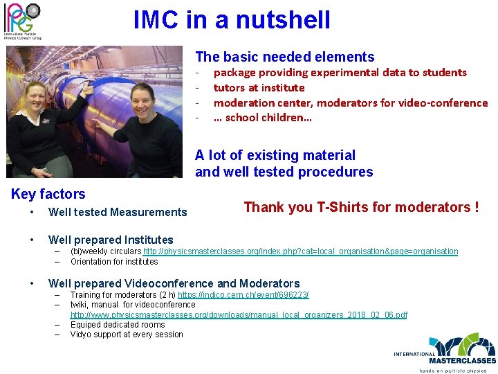 IMC in a nutshell The basic needed elements - package providing experimental data to