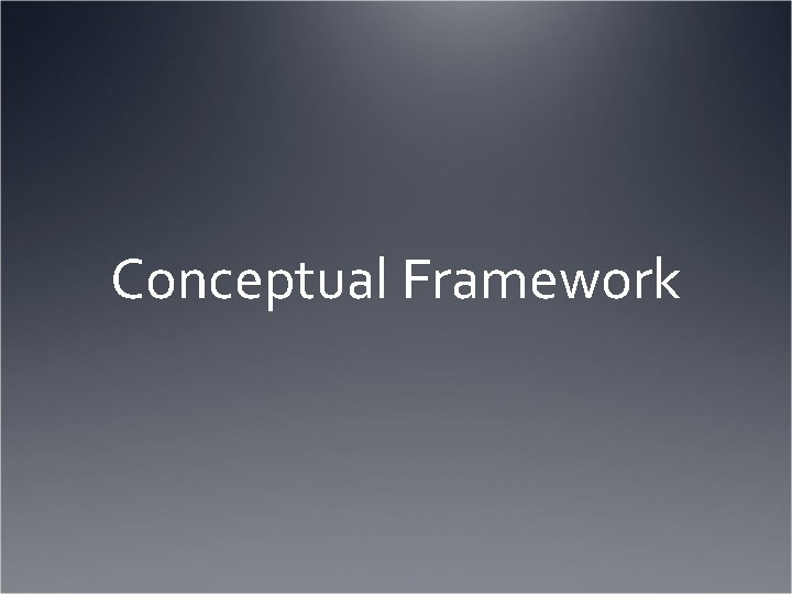 Conceptual Framework 
