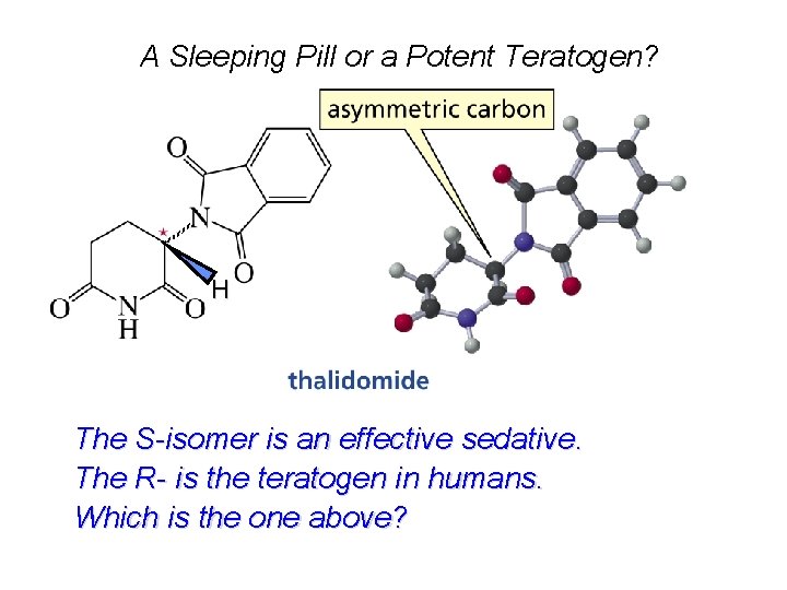 A Sleeping Pill or a Potent Teratogen? H The S-isomer is an effective sedative.