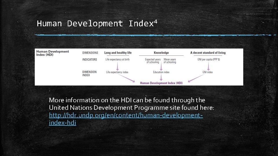 Human Development Index 4 More information on the HDI can be found through the