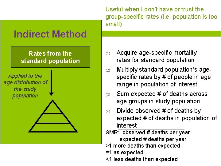 Useful when I don’t have or trust the group-specific rates (i. e. population is