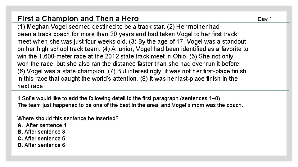 First a Champion and Then a Hero (1) Meghan Vogel seemed destined to be