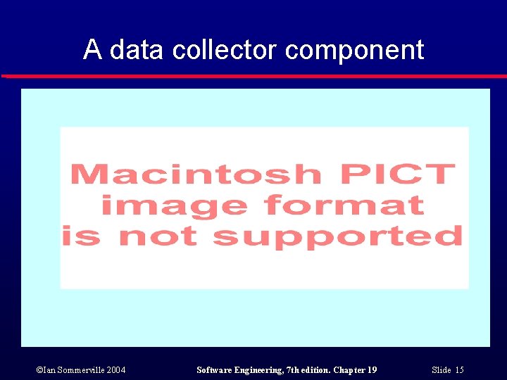 A data collector component ©Ian Sommerville 2004 Software Engineering, 7 th edition. Chapter 19