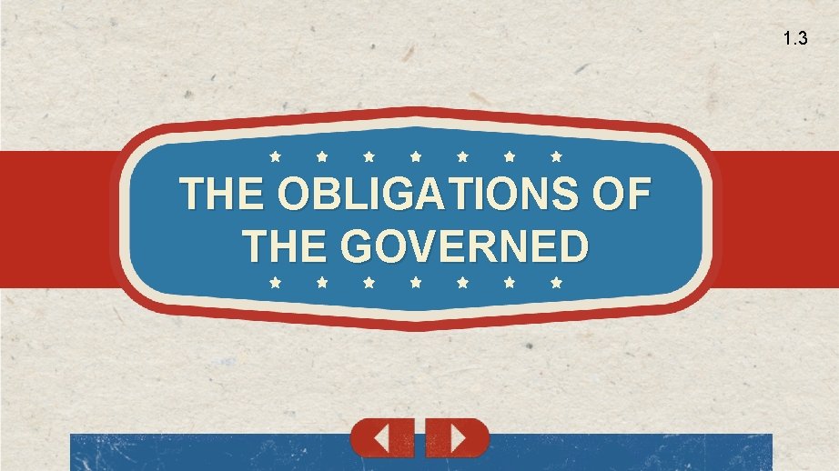 1. 3 THE OBLIGATIONS OF THE GOVERNED 