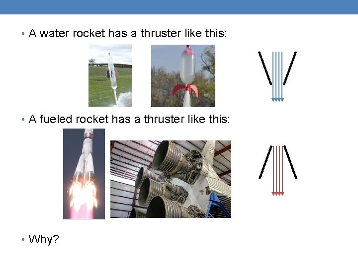  • A water rocket has a thruster like this: • A fueled rocket