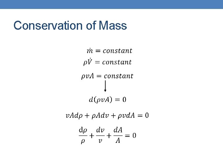 Conservation of Mass 