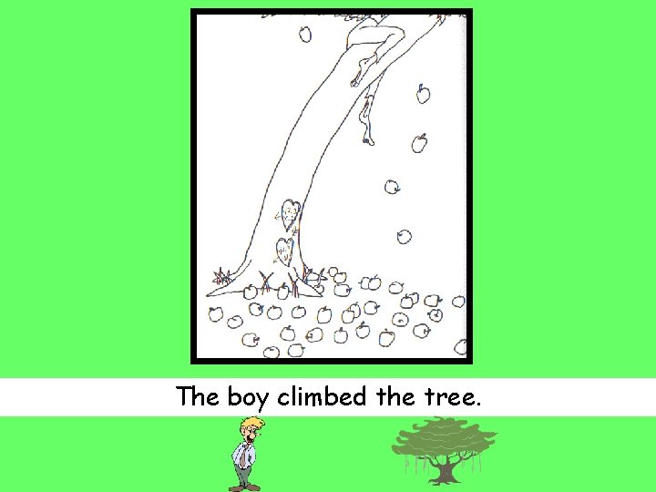 The boy climbed the tree. 