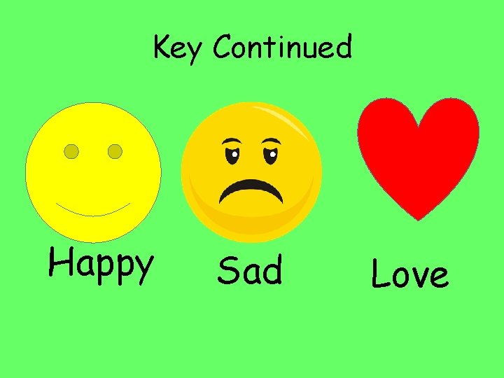 Key Continued Happy Sad Love 
