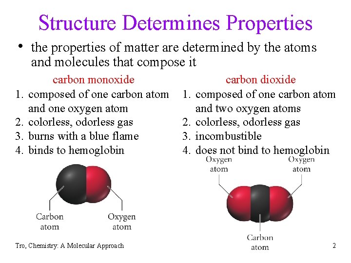 Structure Determines Properties • the properties of matter are determined by the atoms and Structure Determines Properties • the properties of matter are determined by the atoms and