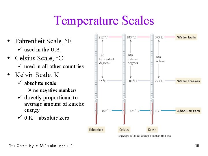 Temperature Scales • Fahrenheit Scale, °F ü used in the U. S. • Celsius Temperature Scales • Fahrenheit Scale, °F ü used in the U. S. • Celsius
