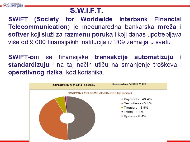 S. W. I. F. T. SWIFT (Society for Worldwide Interbank Financial Telecommunication) je međunarodna