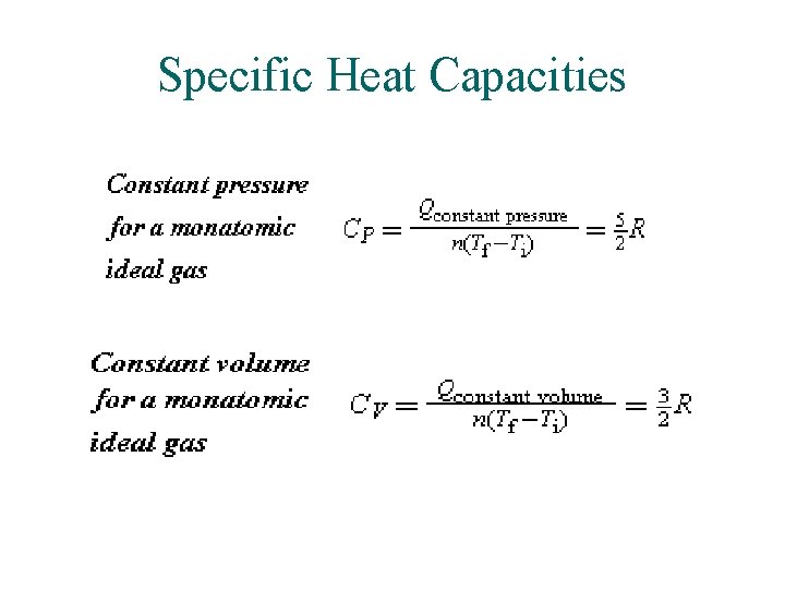 Specific Heat Capacities 