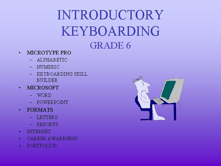 INTRODUCTORY KEYBOARDING • MICROTYPE PRO – ALPHABETIC – NUMERIC – KEYBOARDING SKILL BUILDER •