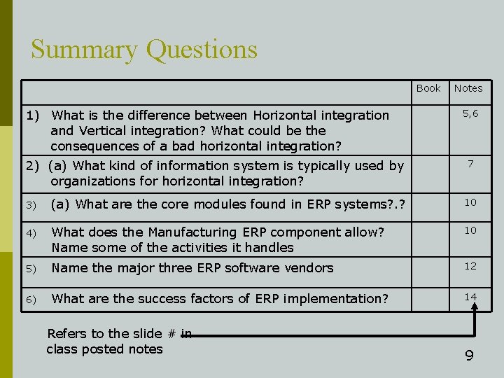 Summary Questions Book 1) What is the difference between Horizontal integration and Vertical integration?