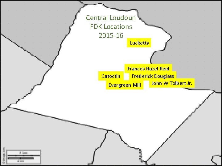 Central Loudoun FDK Locations 2015 -16 Lucketts Frances Hazel Reid Catoctin Frederick Douglass John