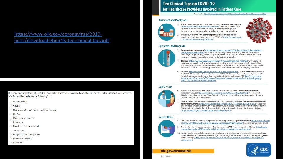 https: //www. cdc. gov/coronavirus/2019 ncov/downloads/hcp/fs-ten-clinical-tips. pdf 