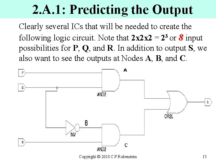 2. A. 1: Predicting the Output Clearly several ICs that will be needed to