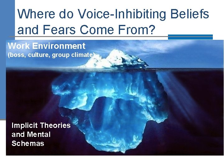 Where do Voice-Inhibiting Beliefs and Fears Come From? Work Environment (boss, culture, group climate)