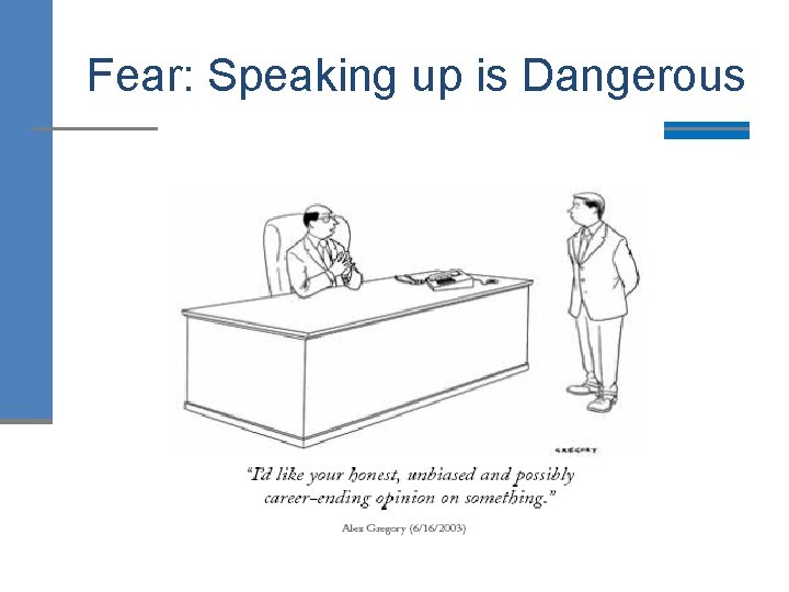 Fear: Speaking up is Dangerous 