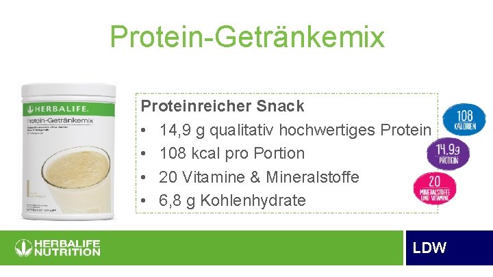 Protein-Getränkemix Proteinreicher Snack • 14, 9 g qualitativ hochwertiges Protein • 108 kcal pro