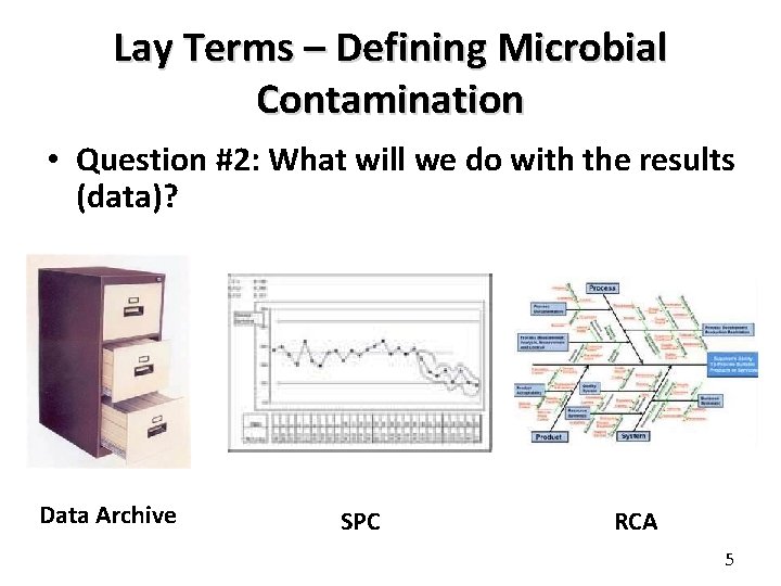 Lay Terms – Defining Microbial Contamination • Question #2: What will we do with