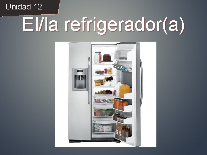 Unidad 12 El/la refrigerador(a) 