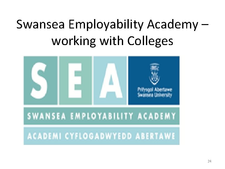 Swansea Employability Academy – working with Colleges 24 Swansea Employability Academy – working with Colleges 24