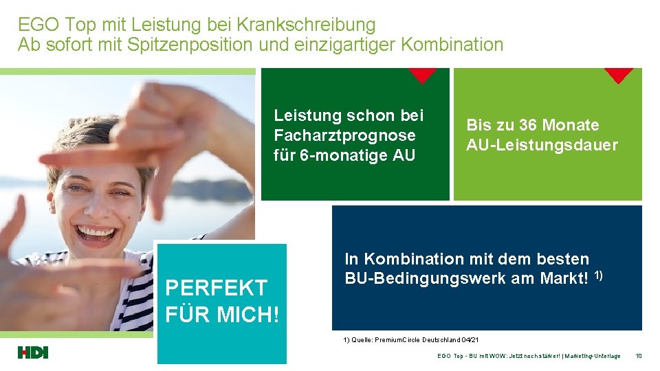 EGO Top mit Leistung bei Krankschreibung Ab sofort mit Spitzenposition und einzigartiger Kombination Leistung