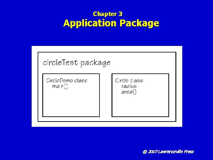 Chapter 3 Application Package © 2007 Lawrenceville Press 