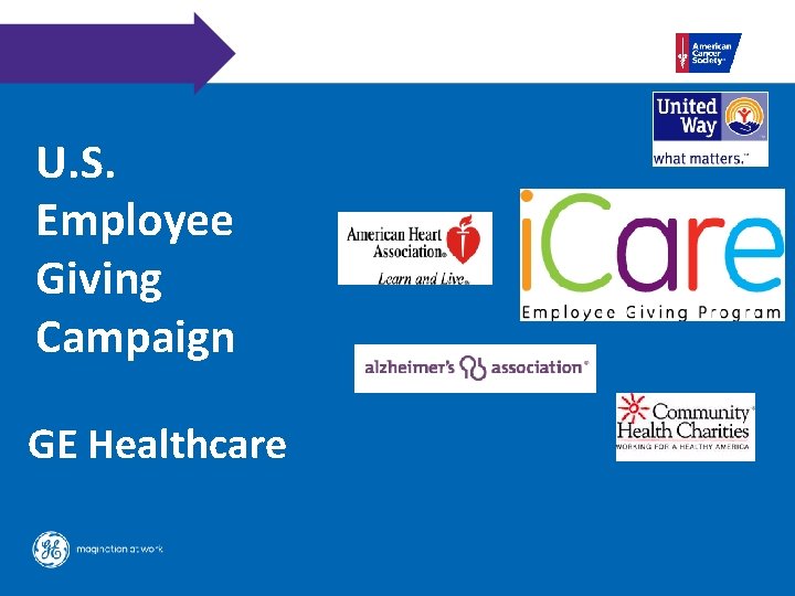 U. S. Employee Giving Campaign GE Healthcare 