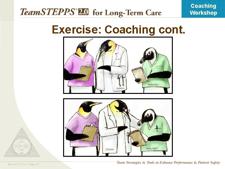 Coaching Workshop Exercise: Coaching cont. Mod 9 LTC 2. 0 Page 21 TEAMSTEPPS 05.